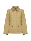 Burberry Diamond Quilted Buttoned Jacket In Flax/sand Ip Check