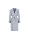 Burberry Silk Long Trench Coat In Gale