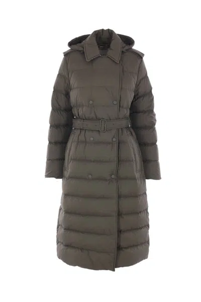 Burberry Coats In Gray