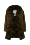 Burberry Women Army Green Gabardine Reversible Jacket In Green