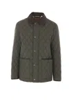 Burberry Padded Corduroy-trimmed Quilted Shell Jacket In Green