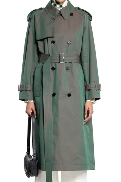 Burberry Trench Coats In Green