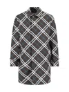 Burberry Nova Check Reversible Cotton Coat In Grey