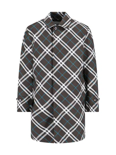 Burberry Classic Plaid Coat With Structured Silhouette In Multi