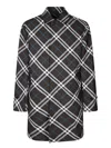 Burberry Nova Check Reversible Cotton Coat In Grey