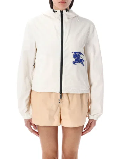 Burberry Cropped Nylon Jacket In White