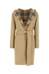 Burberry Checked-detail Wrap Coat In Neutral
