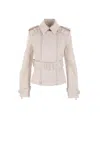 Burberry Women Cotton Jacket In Sail
