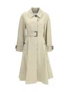 Burberry Cotton Trench Coat Adjustable Waistband In Neutral