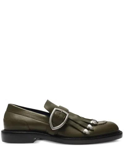 Burberry Cobble Loafers In Green