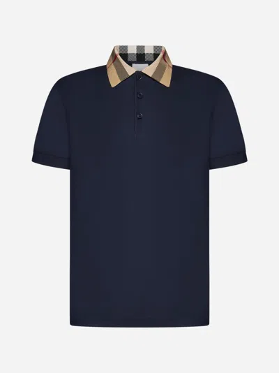 Burberry Cody Cotton Polo Shirt In Blue