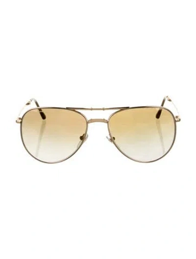 Pre-owned Burberry Collapsible Aviator Sunglasses In Gold