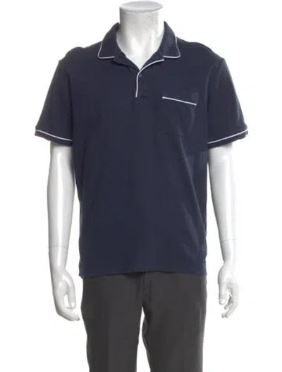 Pre-owned Burberry Collar Short Sleeve Polo Shirt In Blue