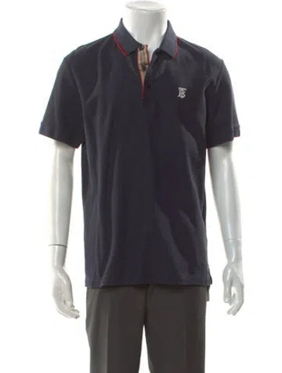 Pre-owned Burberry Collar Short Sleeve Polo Shirt In Blue
