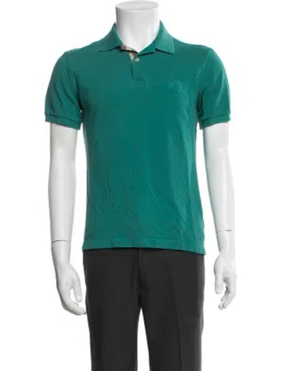 Pre-owned Burberry Collar Short Sleeve Polo Shirt In Green
