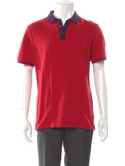 Pre-owned Burberry Collar Short Sleeve Polo Shirt In Red