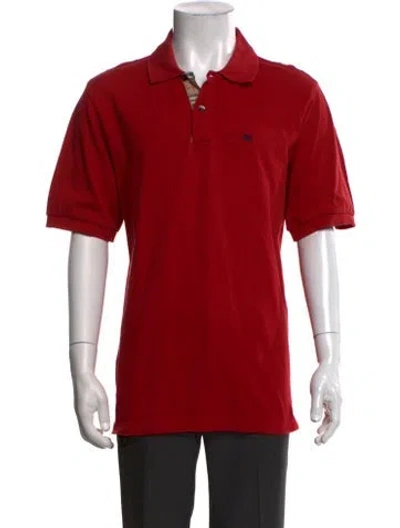 Pre-owned Burberry Collar Short Sleeve Polo Shirt In Red