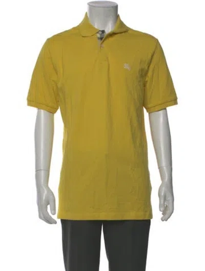 Pre-owned Burberry Collar Short Sleeve Polo Shirt W/ Tags In Yellow