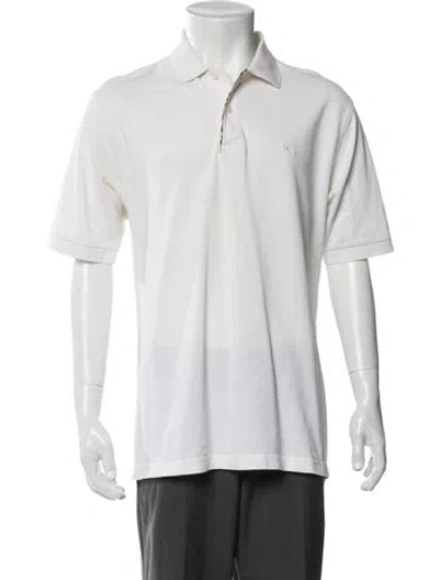 Pre-owned Burberry Collar Short Sleeve Polo Shirt In White