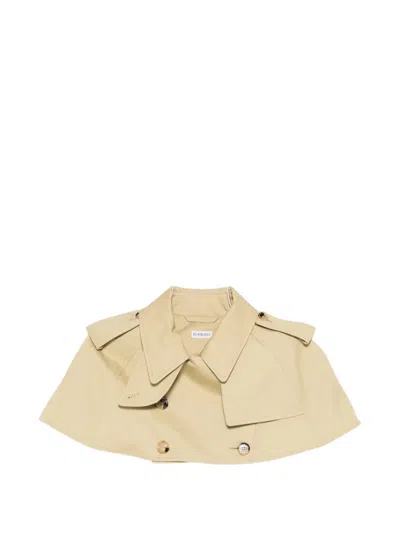 Burberry Collared Buttoned Cropped Jacket In Multi