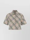 Burberry Collared Checked Poplin Shirt Detail In Multi