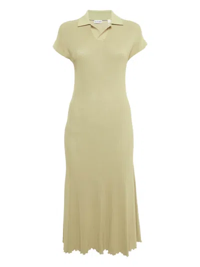 Pre-owned Burberry Collared Midi Dress In Green