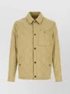 Burberry Collared Quilted Jacket Front Pocket In Gray