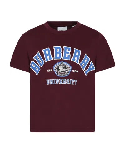 Burberry College Logo-print Cotton T-shirt In Red