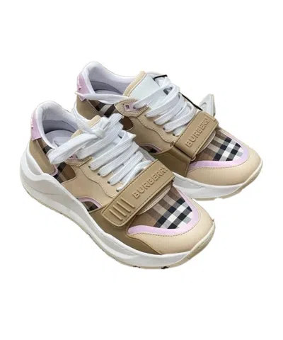 Burberry Color-blocked Plaid Sneakers In Multi