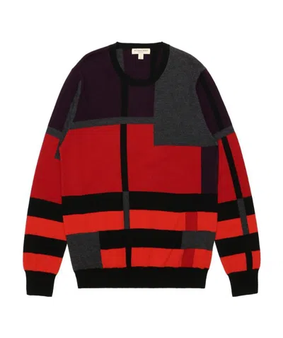 Burberry Color Matching Sweater In Black
