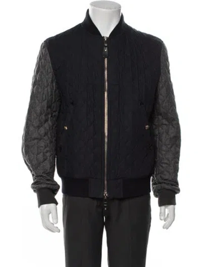 Pre-owned Burberry Colorblock Pattern Bomber Jacket In Blue