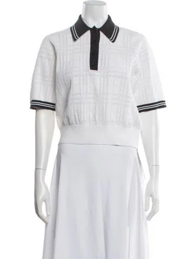 Pre-owned Burberry Colorblock Pattern Short Sleeve Polo In Black/white