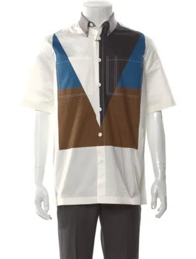 Pre-owned Burberry Colorblock Pattern Short Sleeve Shirt W/ Tags In Multi