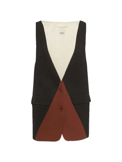 Pre-owned Burberry Colorblock Sleeveless Vest In Black
