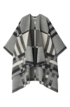Burberry Colorblock Stripe Wool Cape
