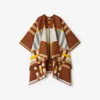 Burberry Colour Block Check​ Wool Cape