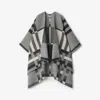 Burberry Colour Block Check​ Wool Cape