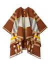 Burberry Colour-block Checked Cape In Multi