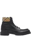 Burberry Leather Rogue Combat Boots In Brown