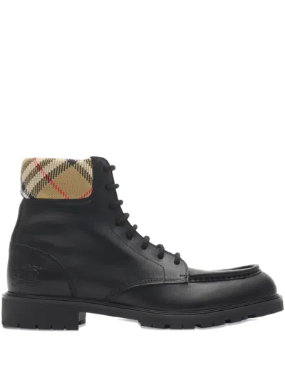 BURBERRY COMBAT ROGUE LEATHER BOOTS