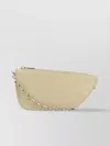 Burberry Compact Leather Shield Crossbody In Beige