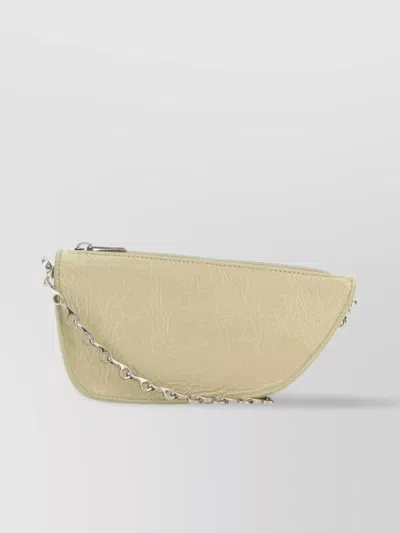 Burberry Compact Leather Shield Crossbody In Beige