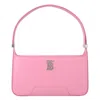 Burberry Compact Pink Calfskin Shoulder Bag With Prominent Logo In Pink