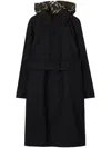 Burberry Concealed-hood Raincoat In Schwarz