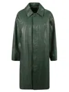 Burberry Concealed Long Coat In Ivy