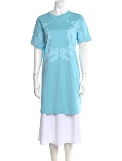 Pre-owned Burberry Connie Oversize T-shirt Graphic Print T-shirt In Blue