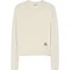 Burberry Constance Equestrian Knight Design Patch Crewneck Sweater In Neutral