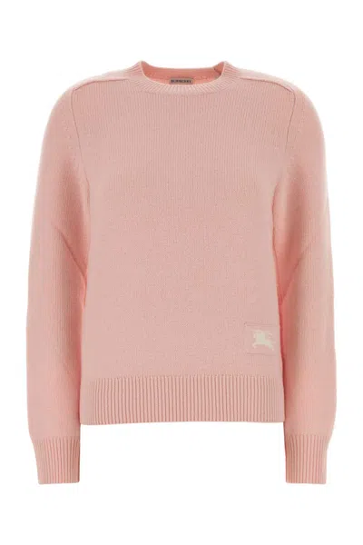 Burberry Stretch Cashmere Blend Sweater For Women In Pink