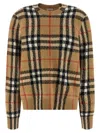 Burberry Check Wool And Cashmere Cardigan In Brown