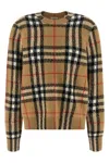 Burberry Check Wool And Cashmere Cardigan In Sand